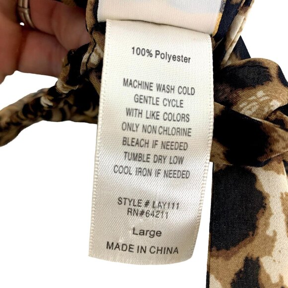 In Bloom L T-Back Chiffon Tank Top Animal Print Scoop Neck Sleeveless Tulip Back - Picture 7 of 11